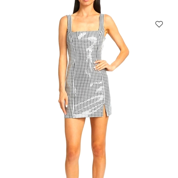 WAYF Icon Sequin Gingham Minidress SIZE XL NEW. - Picture 1 of 12